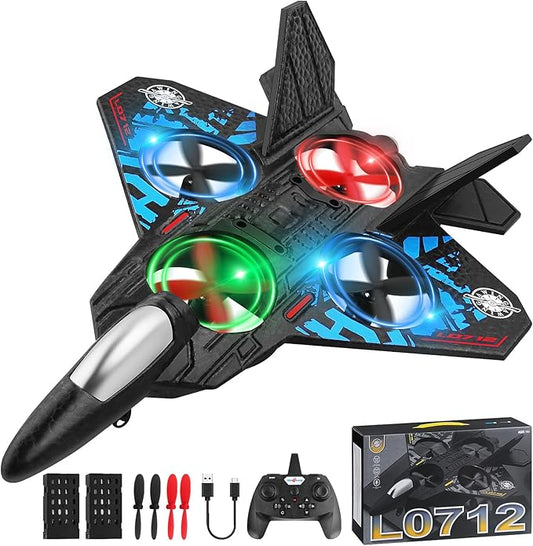 RC Fighter Jet Toy with LED Lights | Remote Control Flying Plane for Kids & Adults